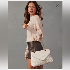 Kaisley Quilted Crossbody Shoulder Bag - Ivory